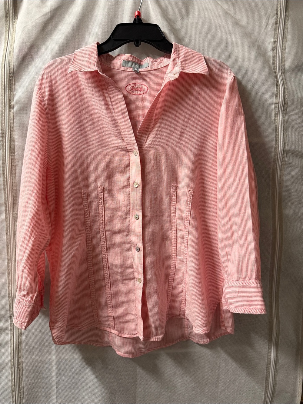 Foxcroft Pink Button-Front Lightweight Blouse